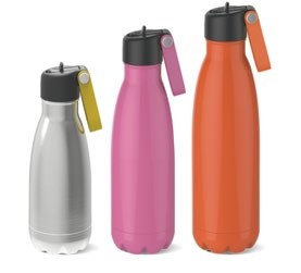 double wall stainless steel vacuum  insulated bottle with straw and loop lid,朝暘興業有限公司